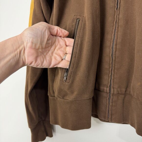 Lucky Brand Y2K Vintage Full Zip Sweater Jacket Lucky 13 Brown Yellow Men’s S - Picture 3 of 10